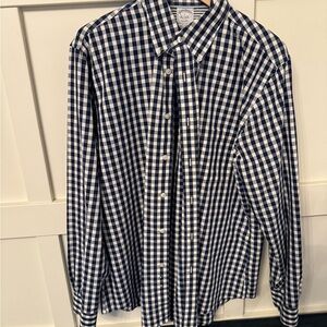 Brooks Brothers Navy and White Checkered Shirt
